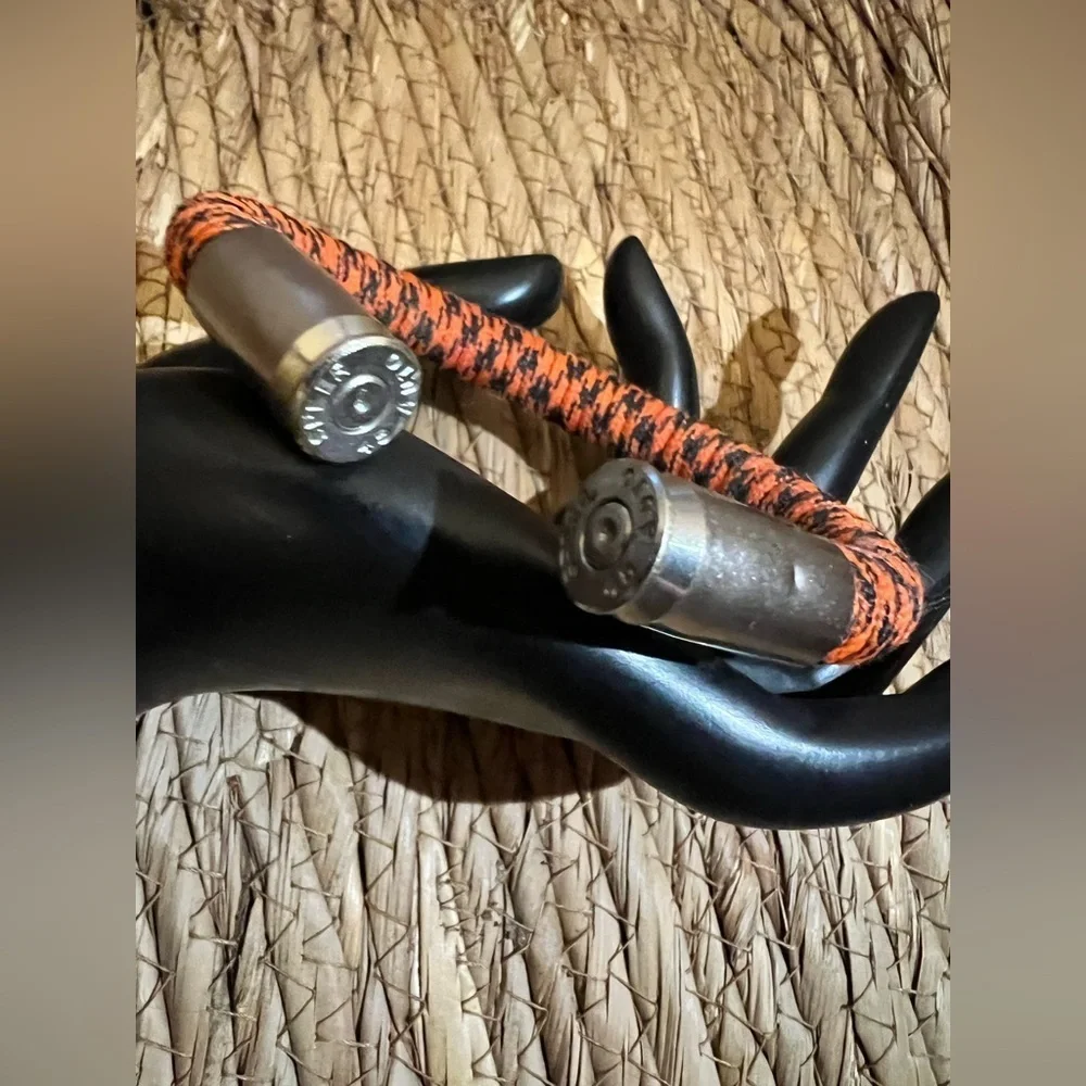 Paracord - Copper - Brass, 9mm Spent Casing Cuff Bracelet